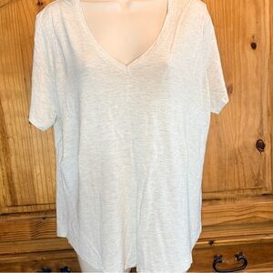 OLD NAVY LUXE v-neck shirt (XL) oatmeal with gold sparkle